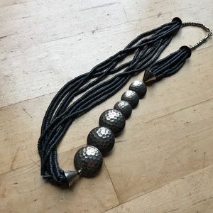 Womens necklace wooden with metal details